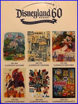 Disneyland Resort 60th Anniversary Diamond Celebration 6 Postcard Prints Sealed