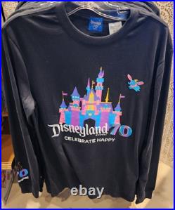 Disneyland Resort 70th anniversary Celebrate Happy Black Pullover MEDIUM New Disneyland Resort 70th anniversary Celebrate Happy Black Pullover MEDIUM New