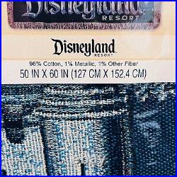 Disneyland Resort Castle Woven Tapestry Throw Blanket 60th Anniversary RARE NEW