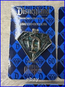 Disneyland Resort Pin Set Of 9 Diamond Anniversary LE3000 Annual Passholder