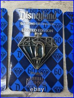 Disneyland Resort Pin Set Of 9 Diamond Anniversary LE3000 Annual Passholder