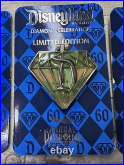 Disneyland Resort Pin Set Of 9 Diamond Anniversary LE3000 Annual Passholder