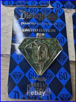 Disneyland Resort Pin Set Of 9 Diamond Anniversary LE3000 Annual Passholder