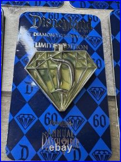Disneyland Resort Pin Set Of 9 Diamond Anniversary LE3000 Annual Passholder