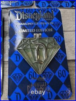 Disneyland Resort Pin Set Of 9 Diamond Anniversary LE3000 Annual Passholder