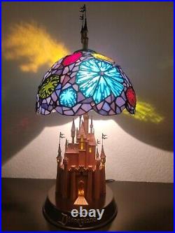 Disneyland Stained Glass 50th Anniversary Tiffany style Castle Lamp fireworks