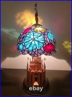 Disneyland Stained Glass 50th Anniversary Tiffany style Castle Lamp fireworks