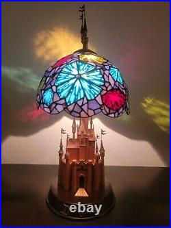 Disneyland Stained Glass 50th Anniversary Tiffany style Castle Lamp fireworks