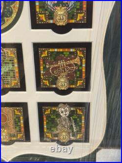 Exclusive CLUB 33 Emerald Anniversary Complete Pin Set Framed by Disneyland