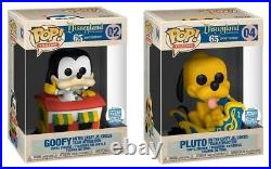 Funko Pop Disneyland 65th Anniversary Train Car Goofy + Pluto Bundle LIMITED