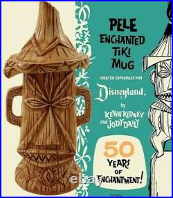 HTF Sold out Pele Disneyland 50th Anniversary Edition Tiki Mug with lid