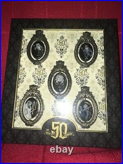 Haunted Mansion 50th Anniversary Disneyland Pin Set of 5 Oval Pins LE 500