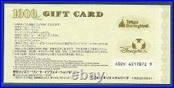 Japan Tokyo Disney Land 15th Anniversary Disney dollar 1000 Yen Gift card, UNC