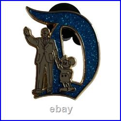 Key To Disneyland 70th Anniversary Glitter D Walt And Mickey Partners Pin