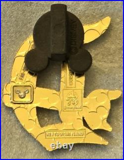 Key to Disneyland D Mystery Key To Disneyland 70th Gold Glitter Pin