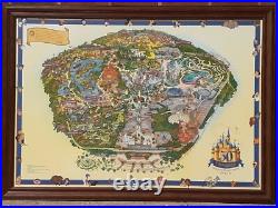 LARGE 2005 DISNEYLAND 50th ANNIVERSARY PARK MAP FRAMED DISNEY COLLECTIBLE LARGE 2005 DISNEYLAND 50th ANNIVERSARY PARK MAP FRAMED DISNEY COLLECTIBLE