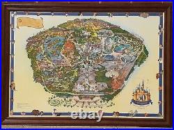 LARGE 2005 DISNEYLAND 50th ANNIVERSARY PARK MAP FRAMED DISNEY COLLECTIBLE LARGE 2005 DISNEYLAND 50th ANNIVERSARY PARK MAP FRAMED DISNEY COLLECTIBLE