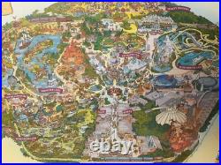 LARGE 2005 DISNEYLAND 50th ANNIVERSARY PARK MAP FRAMED DISNEY COLLECTIBLE LARGE 2005 DISNEYLAND 50th ANNIVERSARY PARK MAP FRAMED DISNEY COLLECTIBLE