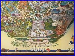 LARGE 2005 DISNEYLAND 50th ANNIVERSARY PARK MAP FRAMED DISNEY COLLECTIBLE