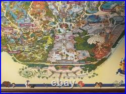 LARGE 2005 DISNEYLAND 50th ANNIVERSARY PARK MAP FRAMED DISNEY COLLECTIBLE LARGE 2005 DISNEYLAND 50th ANNIVERSARY PARK MAP FRAMED DISNEY COLLECTIBLE