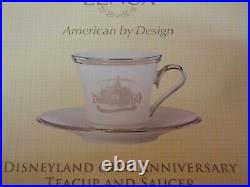 Lenox Disney DISNEYLAND 60TH ANNIVERSARY DIAMOND TEA CUP & SAUCER SET NEW