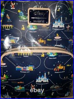 Loungefly Disney Parks Anniversary Convertible Backpack Bag Disneyland 65th NEW