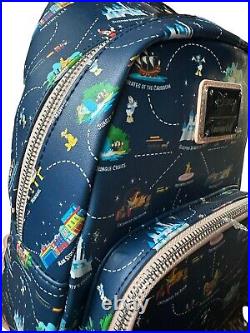 Loungefly Disneyland 65th Anniversary Disney Park Map Convertible Mini Backpack
