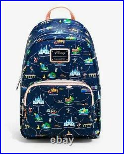 Loungefly Disneyland 65th Anniversary Disney Park Map Convertible Mini Backpack