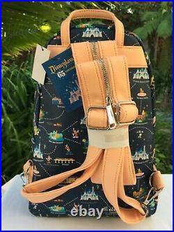 Loungefly Disneyland 65th Anniversary Map 2 in 1 Convertible Mini Backpack NWT