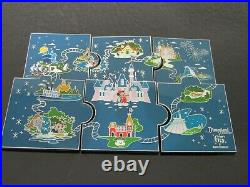 Loungefly Disneyland 65th Anniversary Puzzle Map Enamel Pin-Complete Set 6 Pins
