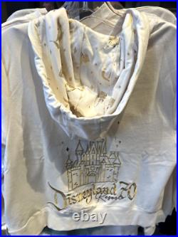 Medium Disneyland 2025 70th Anniversary Cream Castle Zip Up Hoodie Medium Disneyland 2025 70th Anniversary Cream Castle Zip Up Hoodie