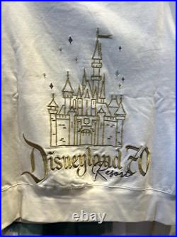 Medium Disneyland 2025 70th Anniversary Cream Castle Zip Up Hoodie Medium Disneyland 2025 70th Anniversary Cream Castle Zip Up Hoodie