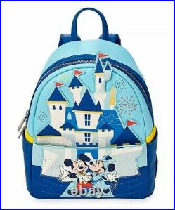 Mickey & Minnie Mouse Mini Backpack Disneyland 65th Anniversary In Hand