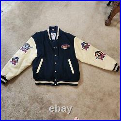 Mickey Mouse Disneyland 75th Anniversary Leather Jacket 6 Patches XL Euc