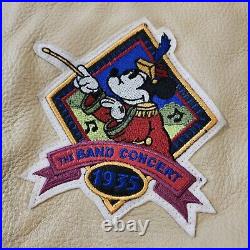 Mickey Mouse Disneyland 75th Anniversary Leather Jacket 6 Patches XL Euc