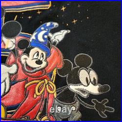 Mickey Mouse Disneyland 75th Anniversary Leather Jacket 6 Patches XL Euc