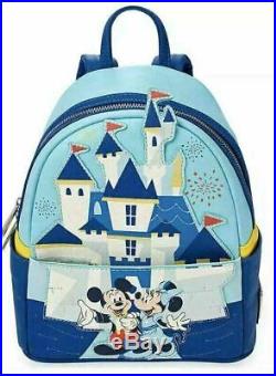 Mickey and Minnie Mouse Mini Backpack by Loungefly Disneyland 65th Anniversary
