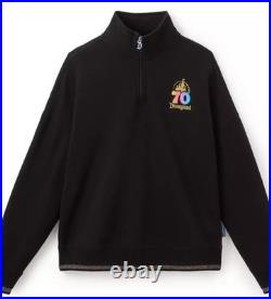 NEW DISNEYLAND 70th ANNIVERSARY ¼ ZIP PULLOVER IRIDESCENT SWEATSHIRT SIZE SMALL