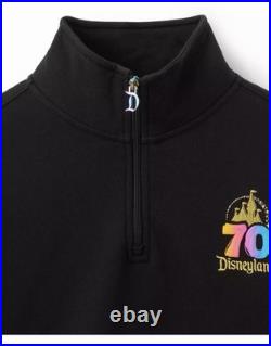 NEW DISNEYLAND 70th ANNIVERSARY ¼ ZIP PULLOVER IRIDESCENT SWEATSHIRT SIZE SMALL