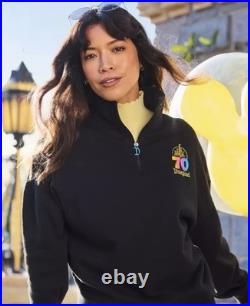 NEW DISNEYLAND 70th ANNIVERSARY ¼ ZIP PULLOVER IRIDESCENT SWEATSHIRT SIZE SMALL