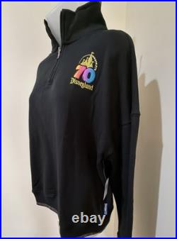 NEW DISNEYLAND 70th ANNIVERSARY ¼ ZIP PULLOVER IRIDESCENT SWEATSHIRT SIZE SMALL
