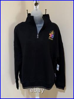 NEW DISNEYLAND 70th ANNIVERSARY ¼ ZIP PULLOVER IRIDESCENT SWEATSHIRT SIZE SMALL