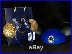 NEW Disneyland Club 33 50th Anniversary BLUE Mickey & Minnie Mouse Ears