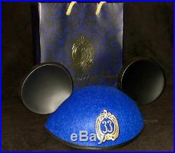NEW Disneyland Club 33 50th Anniversary BLUE Mickey & Minnie Mouse Ears