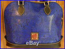 NWT Disney Dooney & Bourke Disneyland 60th Anniversary Blue Leather Satchel