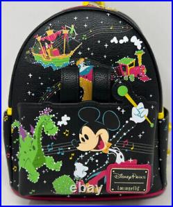 NWT Disney Parks Loungefly Main Street ELECTRICAL PARADE Ears & Backpack