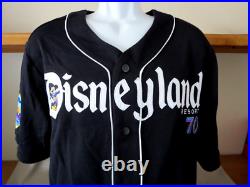 New 2025 Disney Disneyland Castle 70th Anniversary Black Baseball Jersey Large