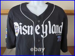 New 2025 Disney Disneyland Castle 70th Anniversary Black Baseball Jersey Large