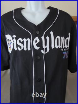 New 2025 Disney Disneyland Castle 70th Anniversary Black Baseball Jersey Large