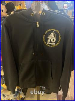 New Disney 2025 Disneyland 70th Anniversary Park Black Hoody Hoodie Size Large